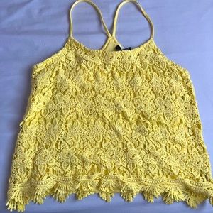 Forever 21 Yellow lace top, new with tags- size small